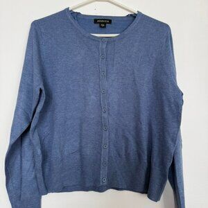 Jessica Petite Blue Button Front Cardigan XL 18P Soft Knit Classic